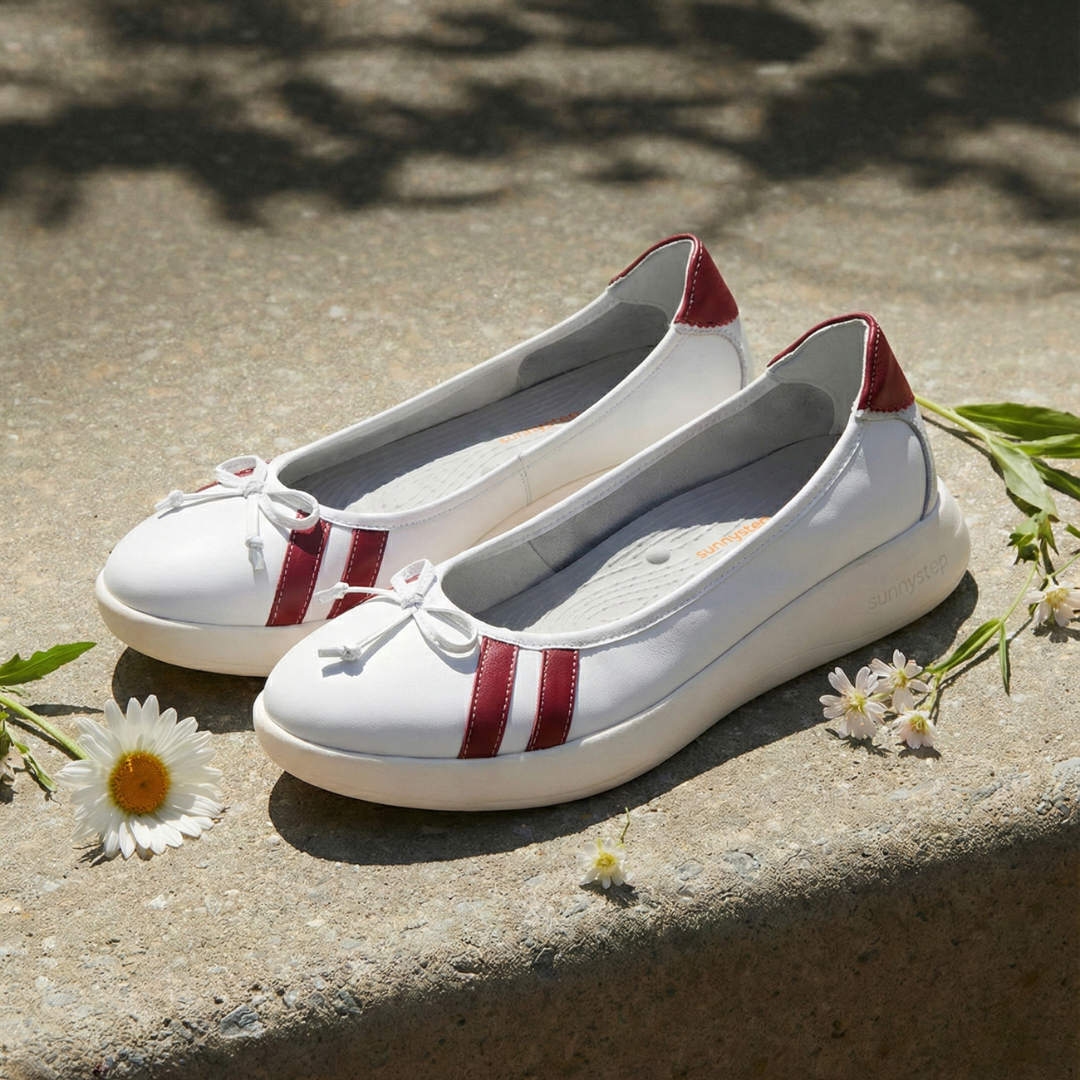 Balance Rouched stripe ballerina